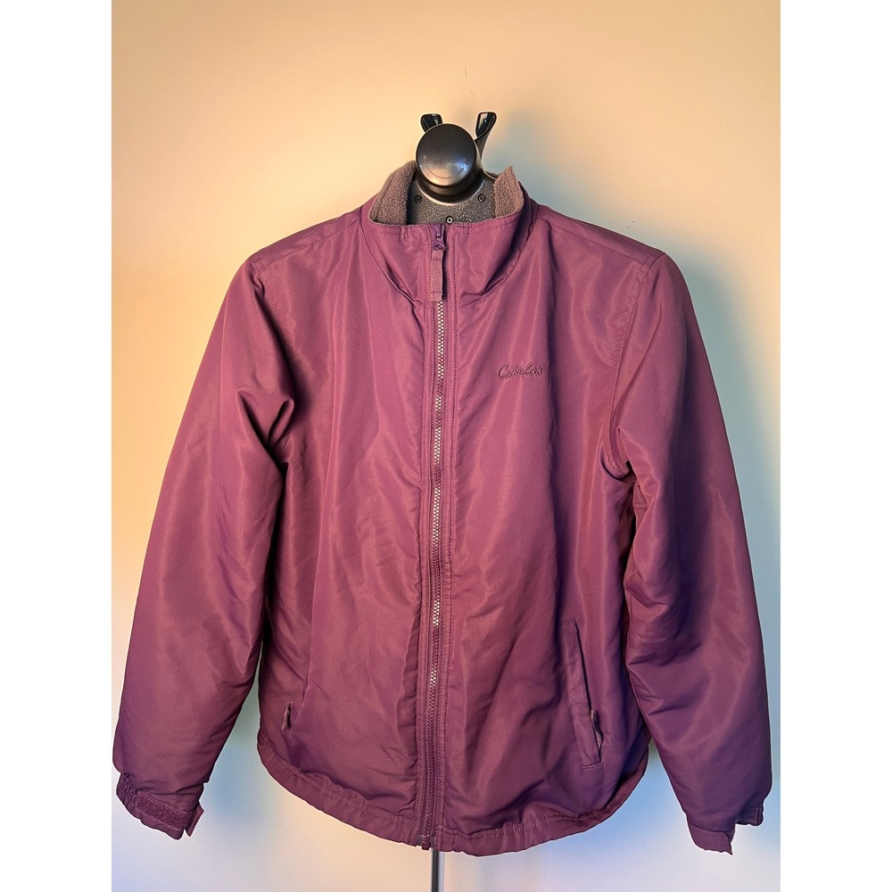 Cabela's Fleece Lined Bomber Jacket Women Small Purple Gorpcore Outdoor Zip